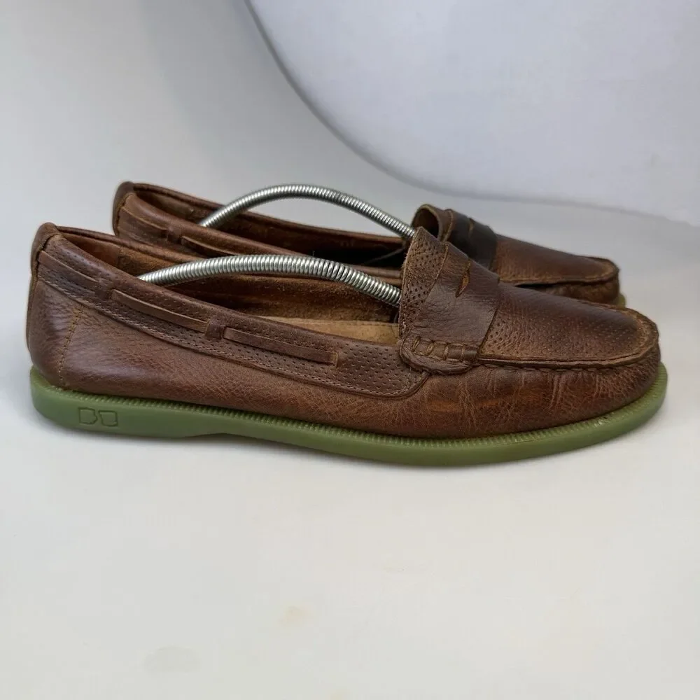 Bed Stu Aunt Mildred Womens Size 41 US 10.5 Tan Leather Penny Loafer Shoe EUC